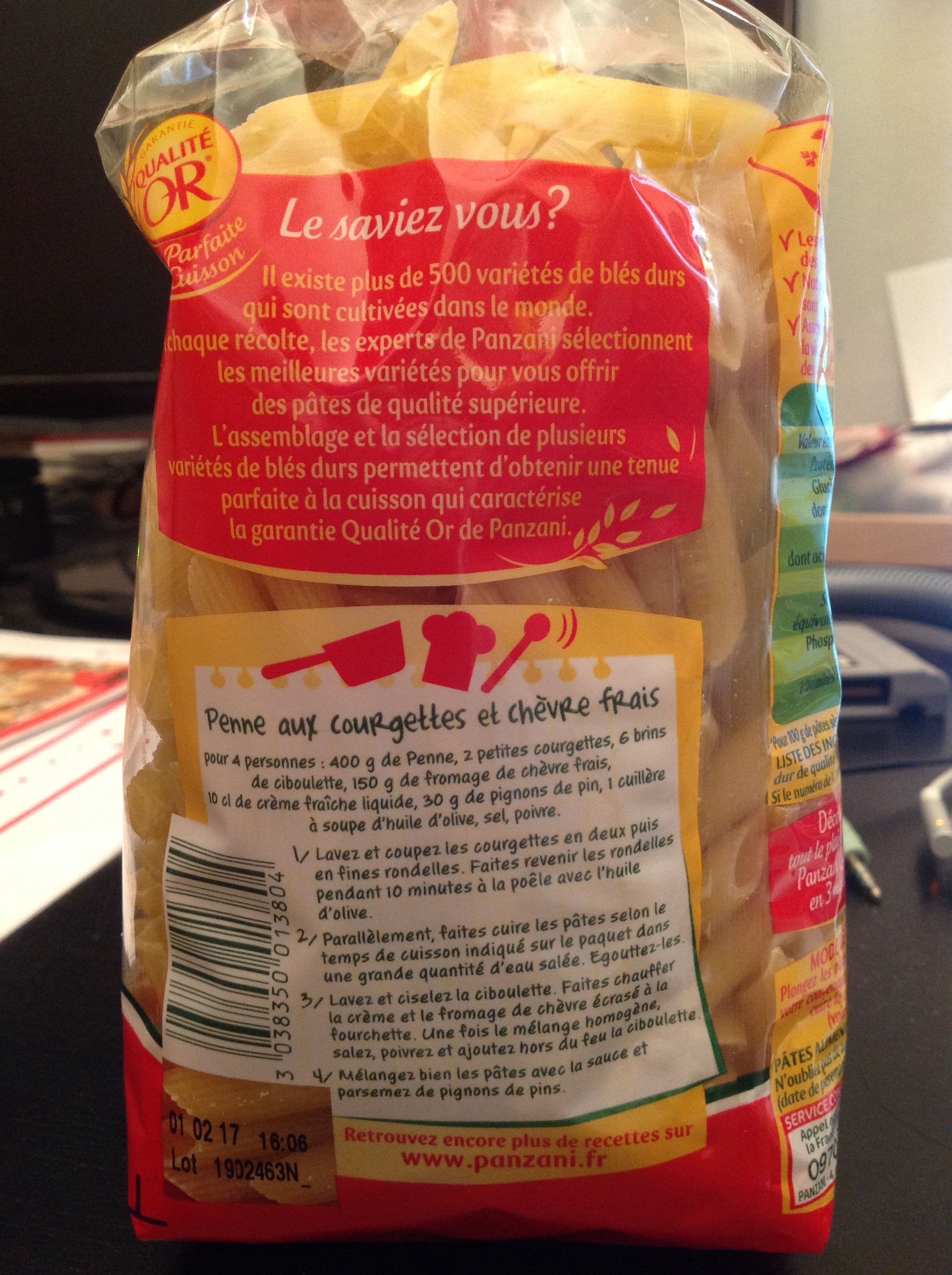 Penne rigate qualité supérieure 500g