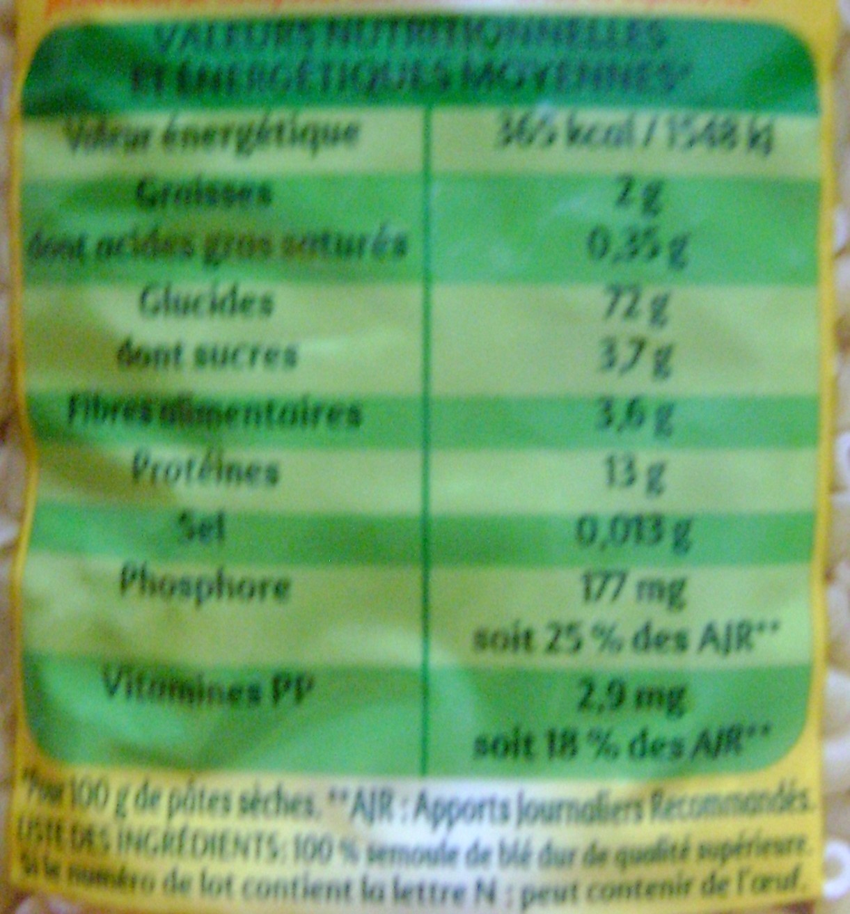 Coquillettes (+ 20 % Gratuit)
