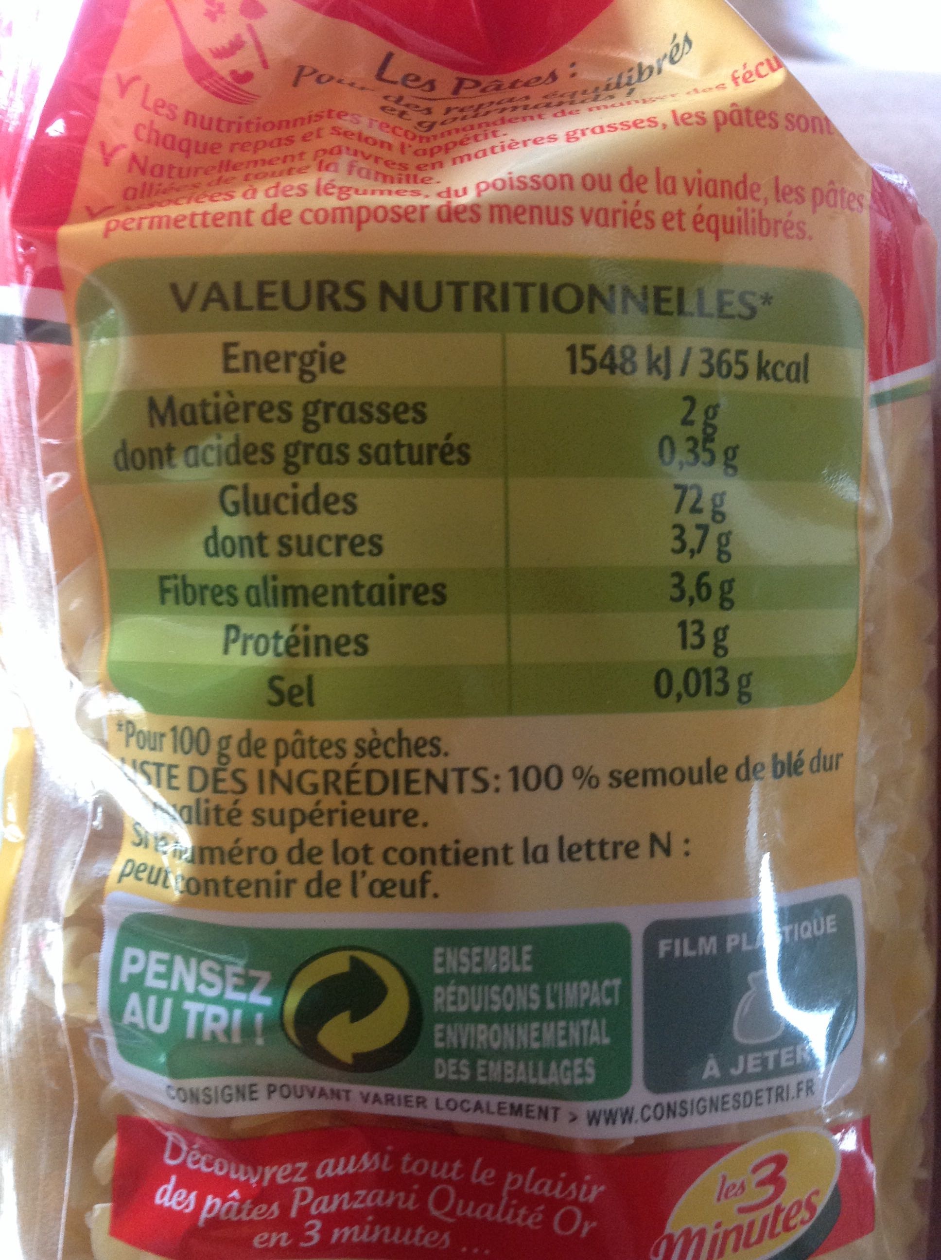 Panzani pates fusilli 500g v2