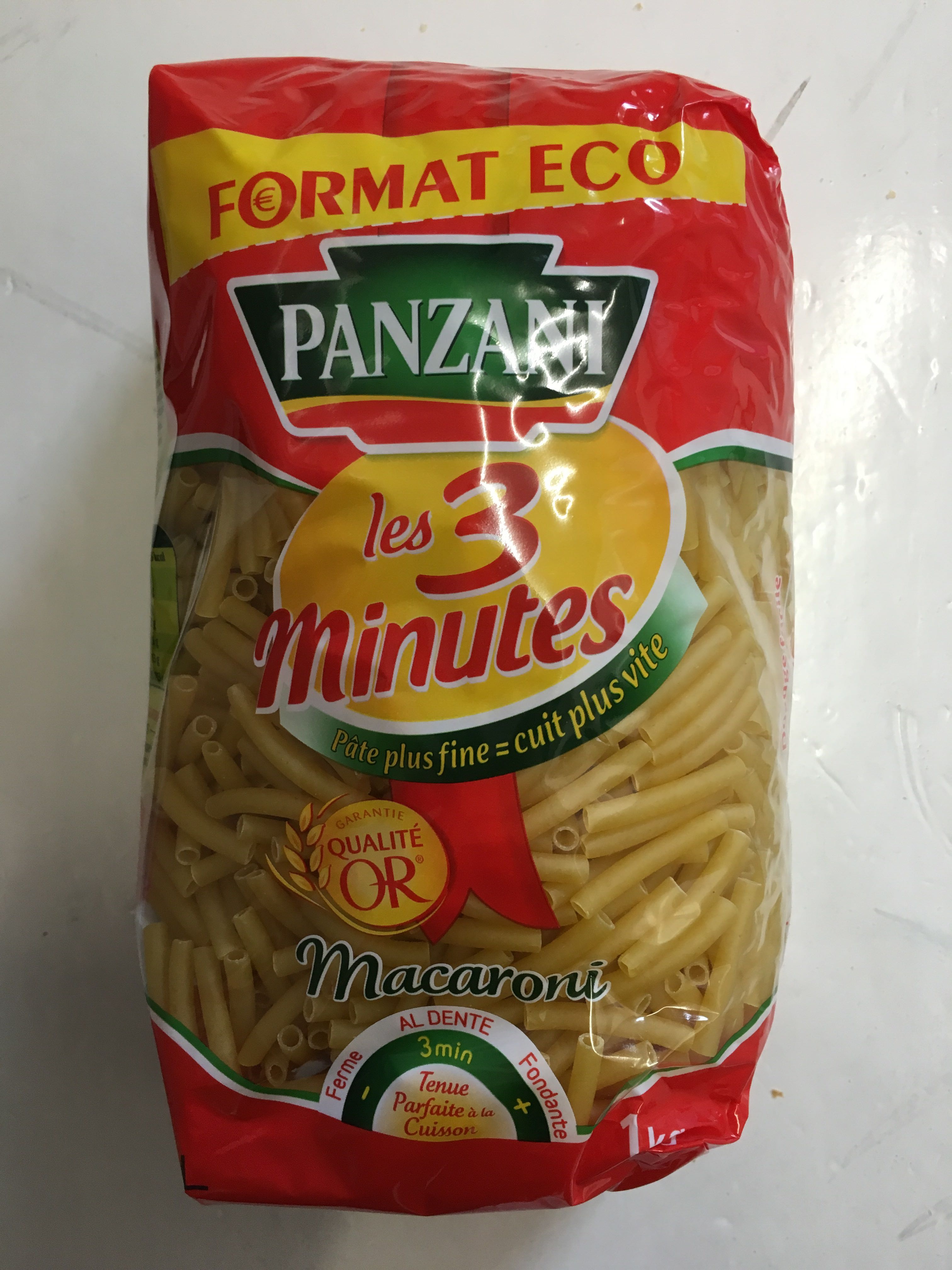 Panzani macaroni 3 minutes 1kg