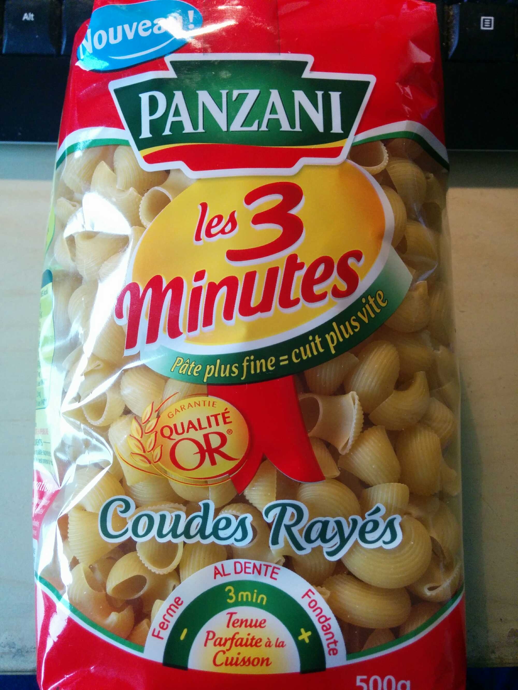 Panzani coudes rayés 3 minutes 500g
