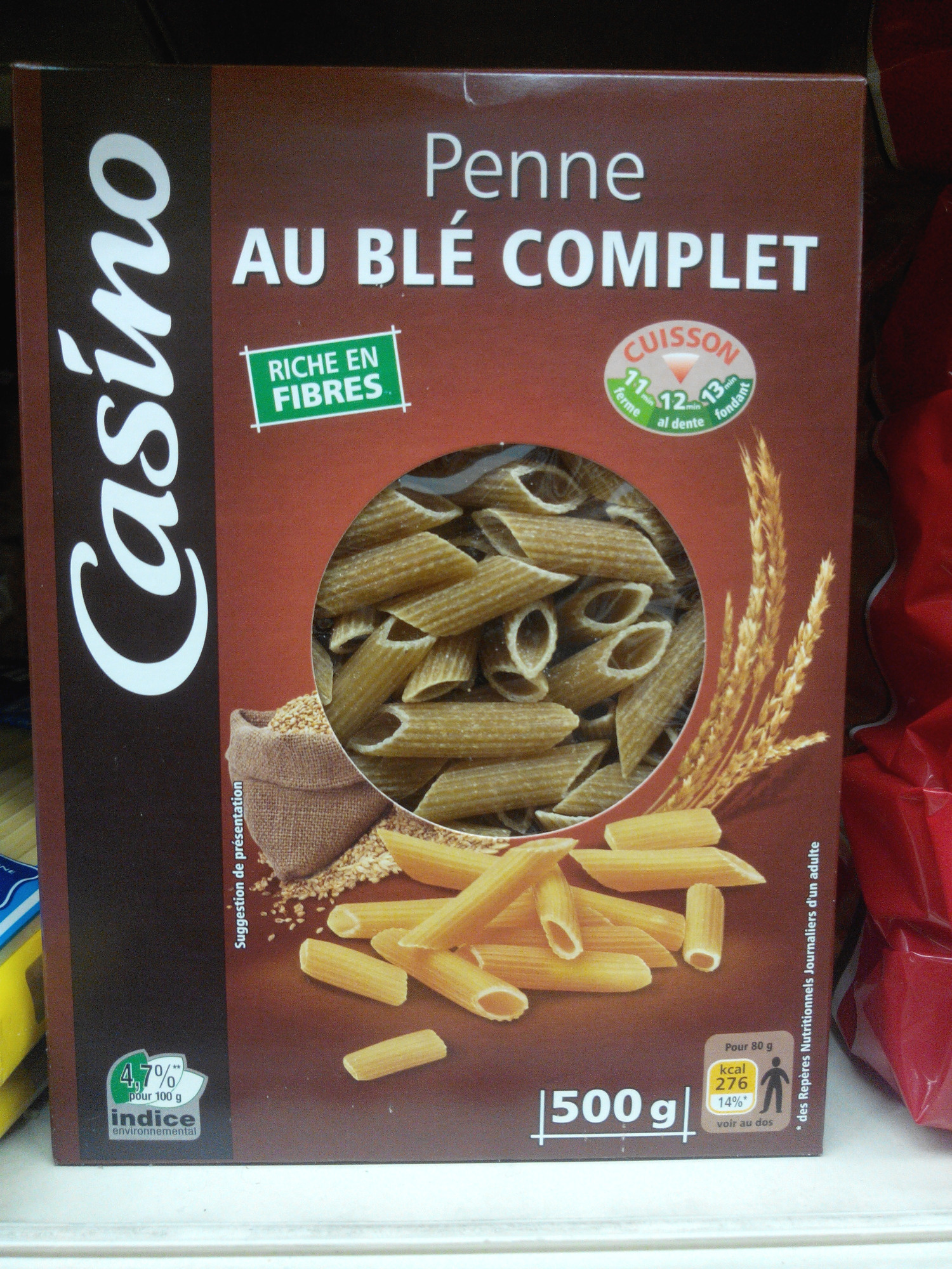 Penne rigate au blé complet Casino