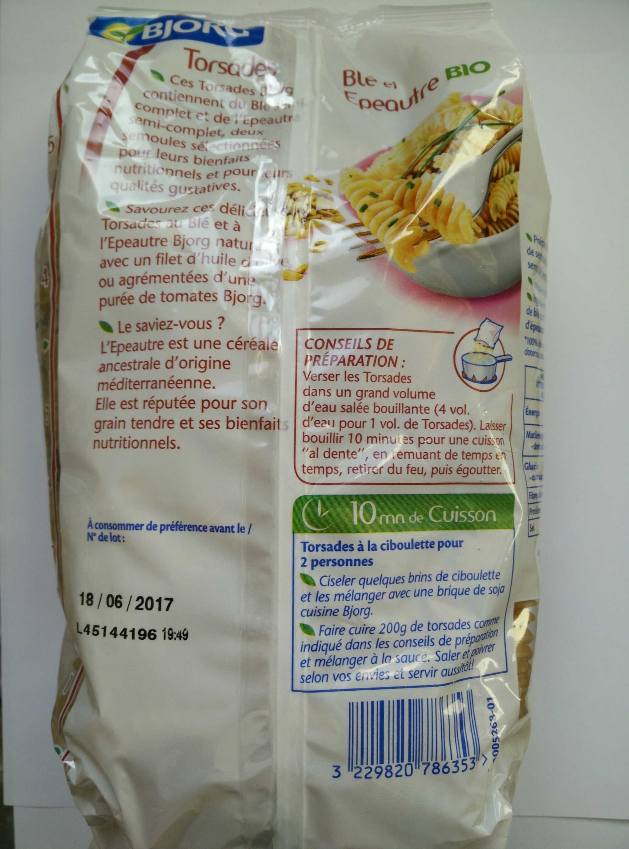 Torsades blé & épeautre bio