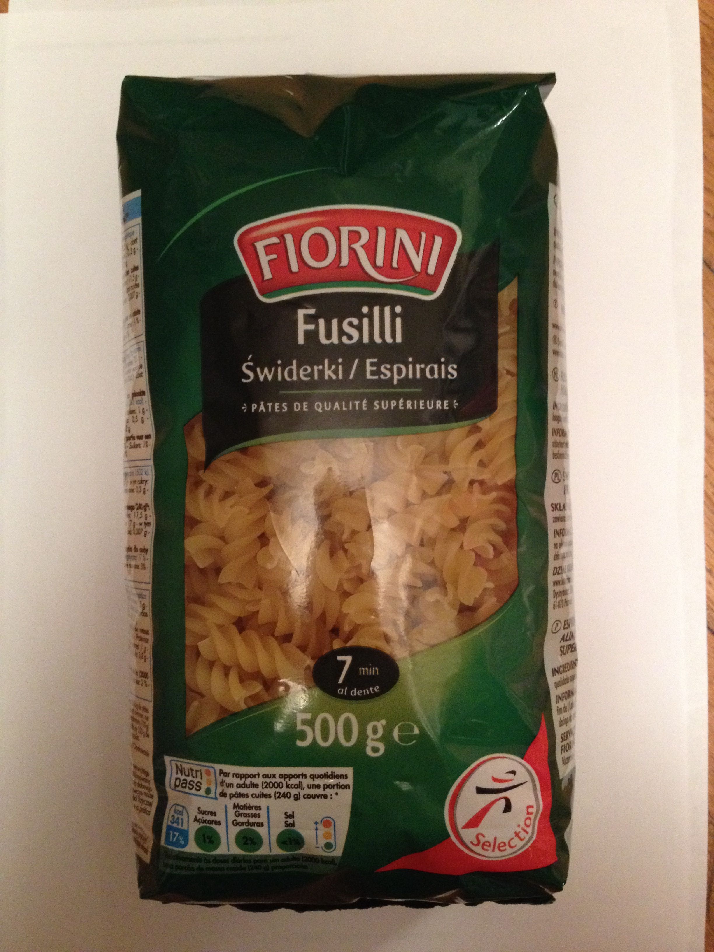 Fusilli (Pâtes de qualité supérieure)