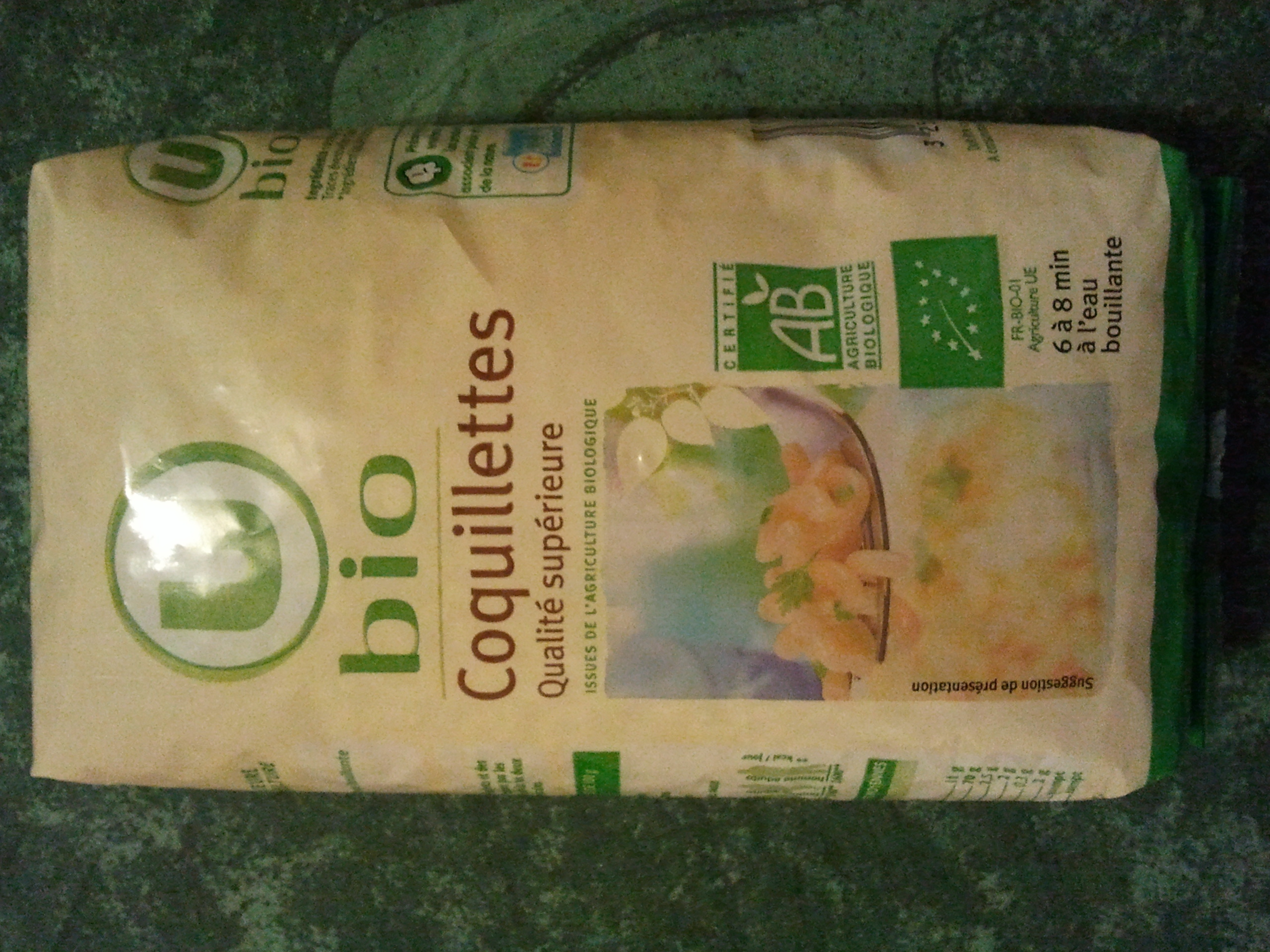Pâte Coquillettes bio, paquet de 500g