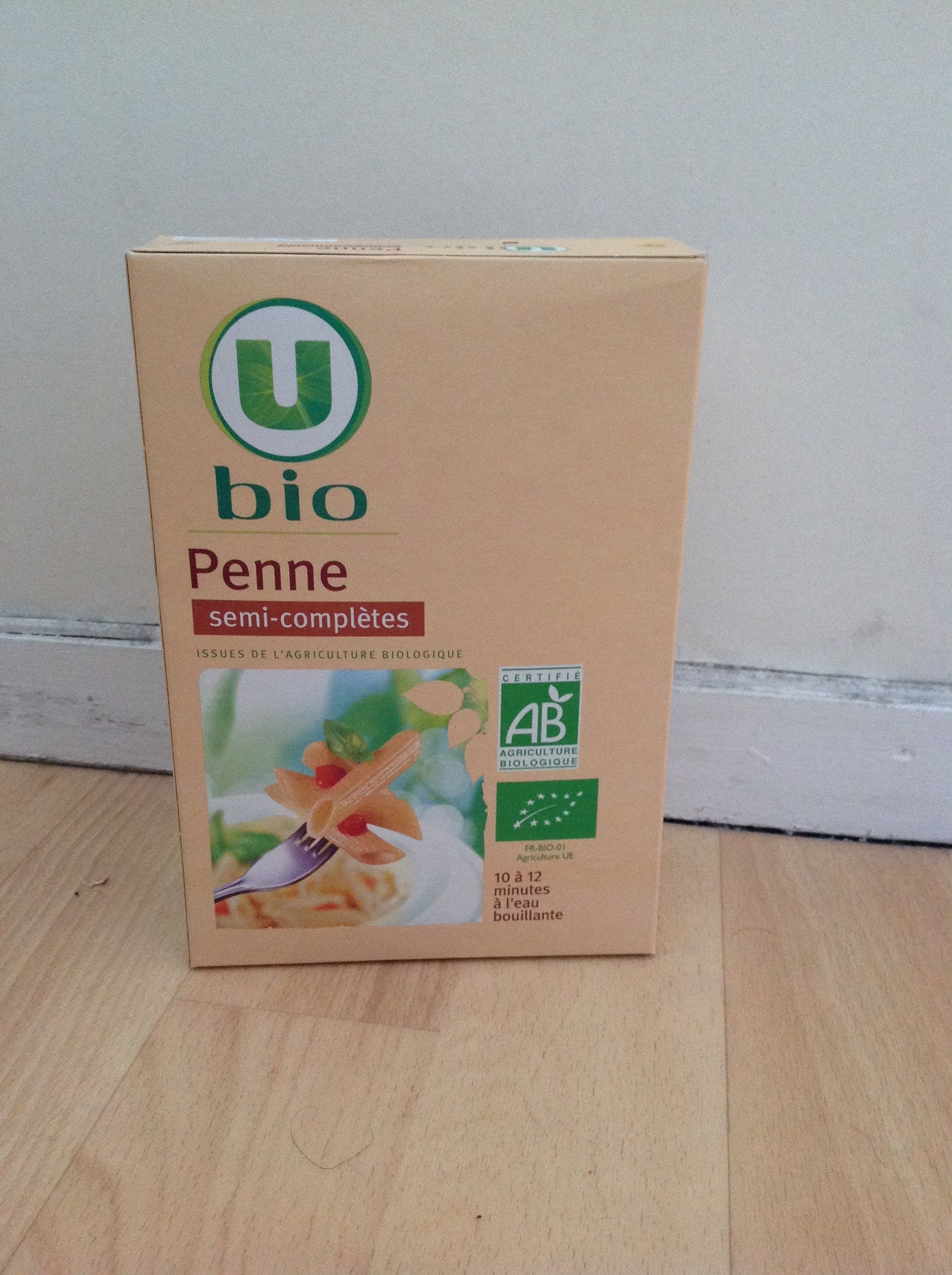 Pâtes Pennes complètes boîte en carton de 500g