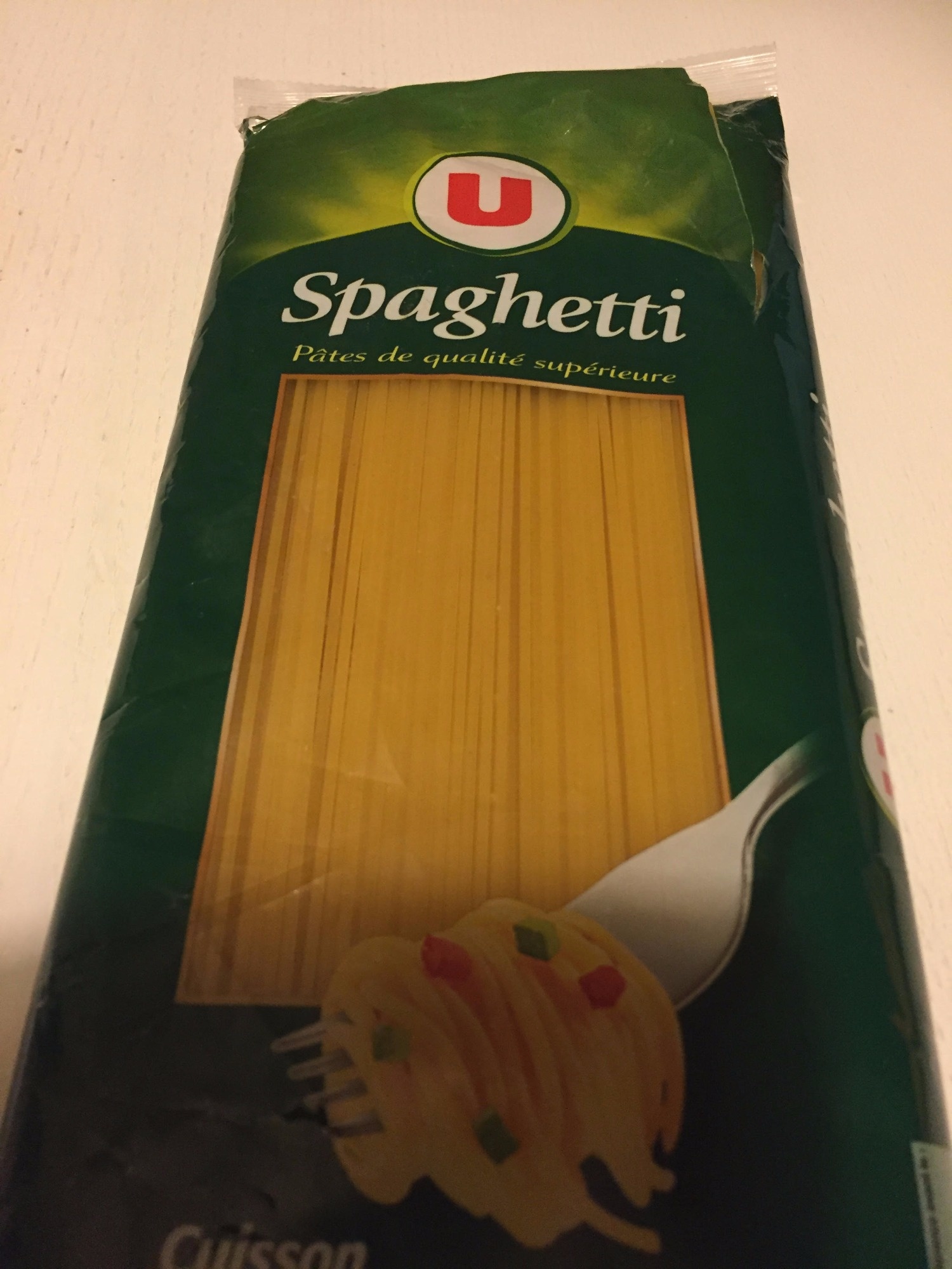 Pâtes Spaghetti qualité supérieure, sachet cello de 1kg