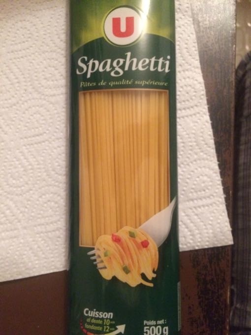 Pâtes Spaghetti qualité supérieure, paquet cello de 500g