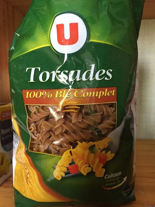Pâtes Torsades au blé complet sachet de 500g