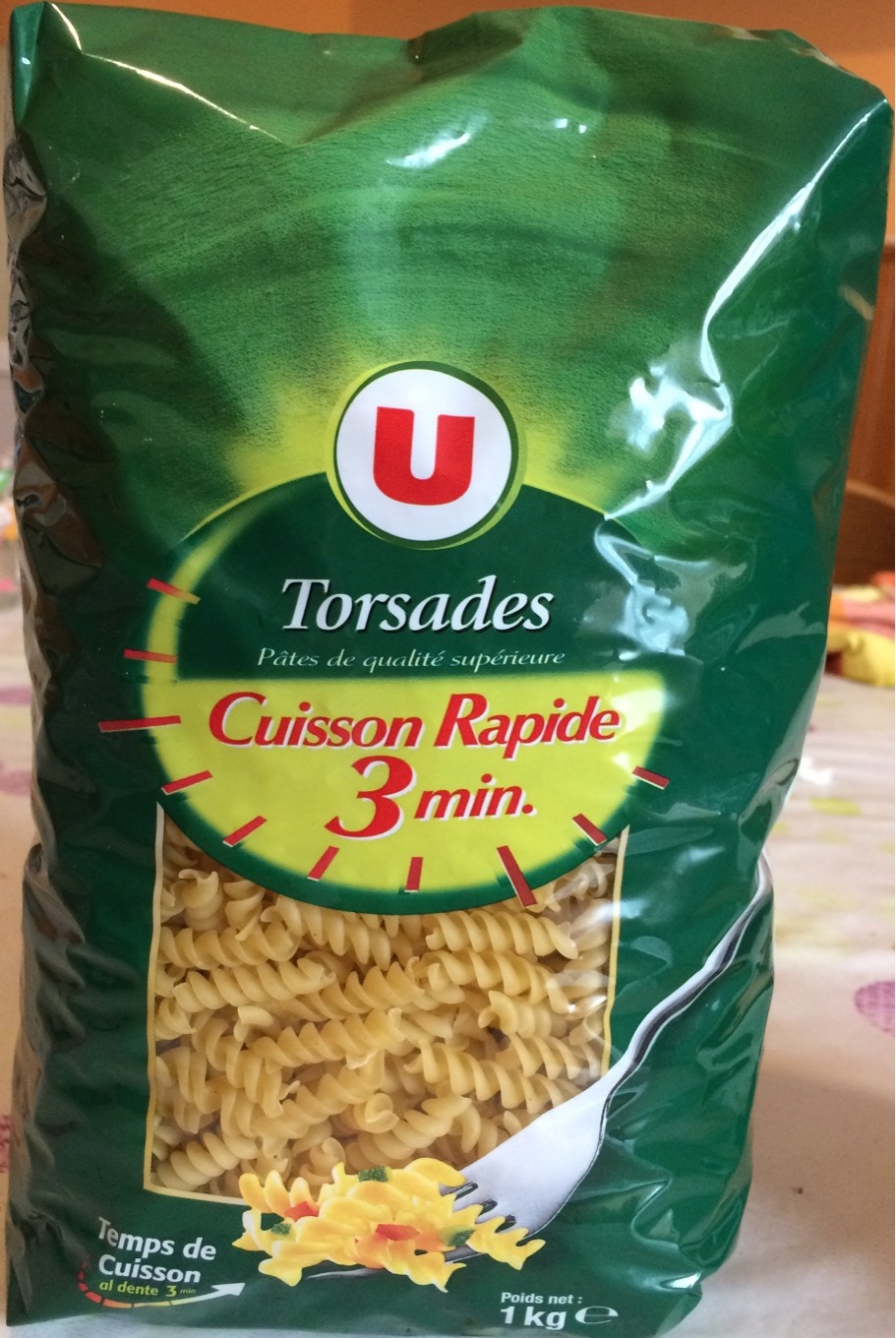 Pâtes Torsades cuisson rapide sachet de 1kg