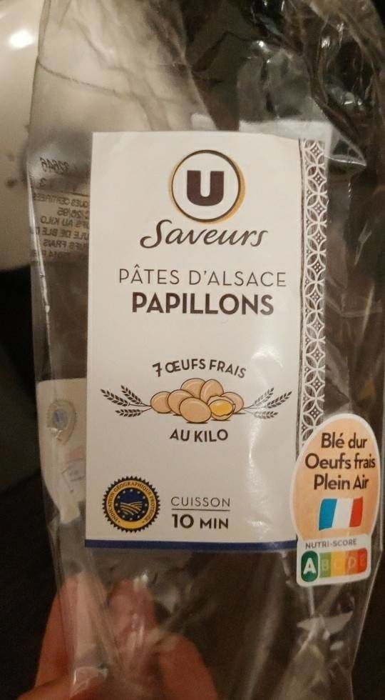 Pâtes Papillons IGP d'Alsace aux oeufs sachet 250g