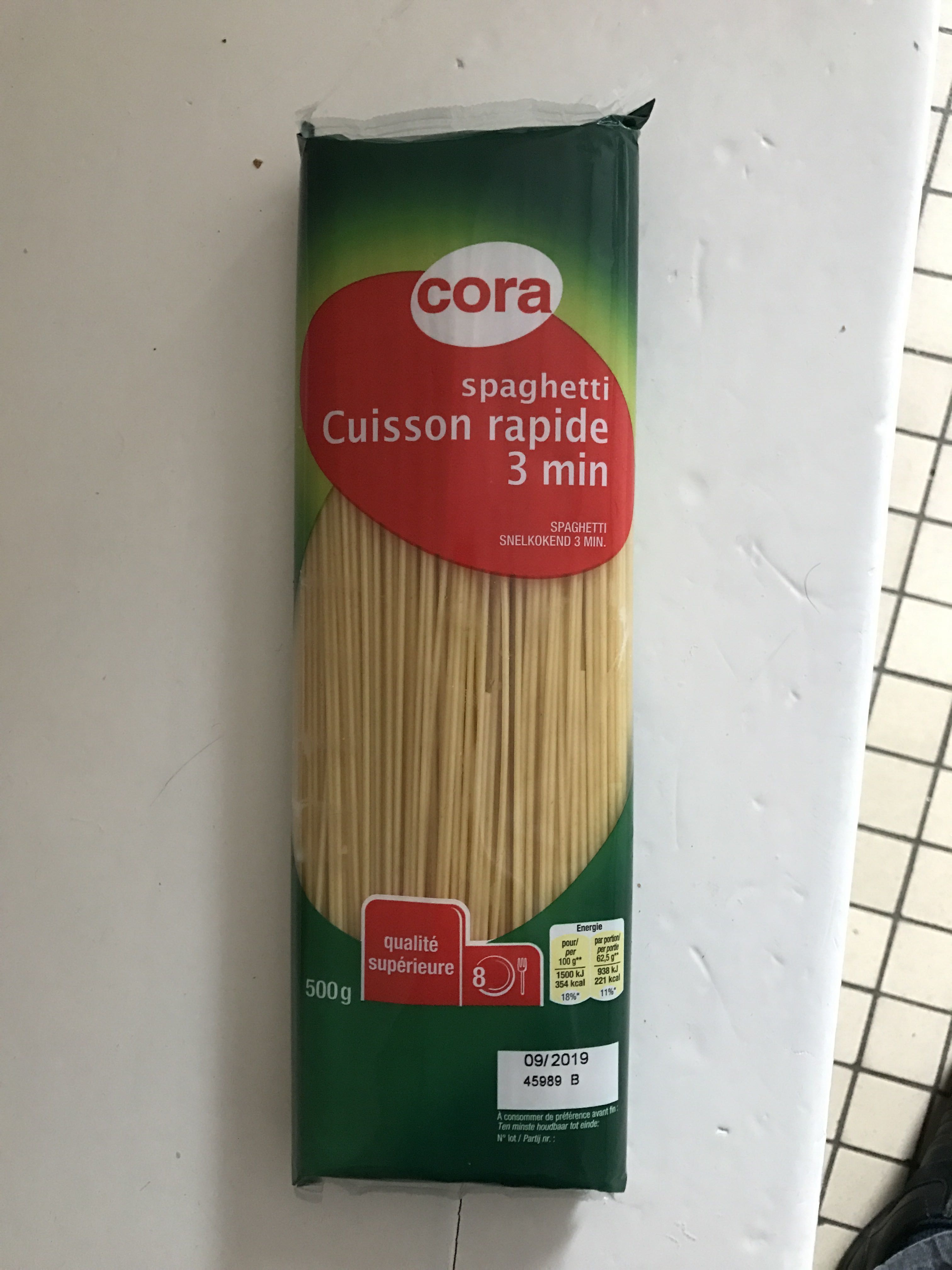 Spaghetti cuisson rapide 3 min