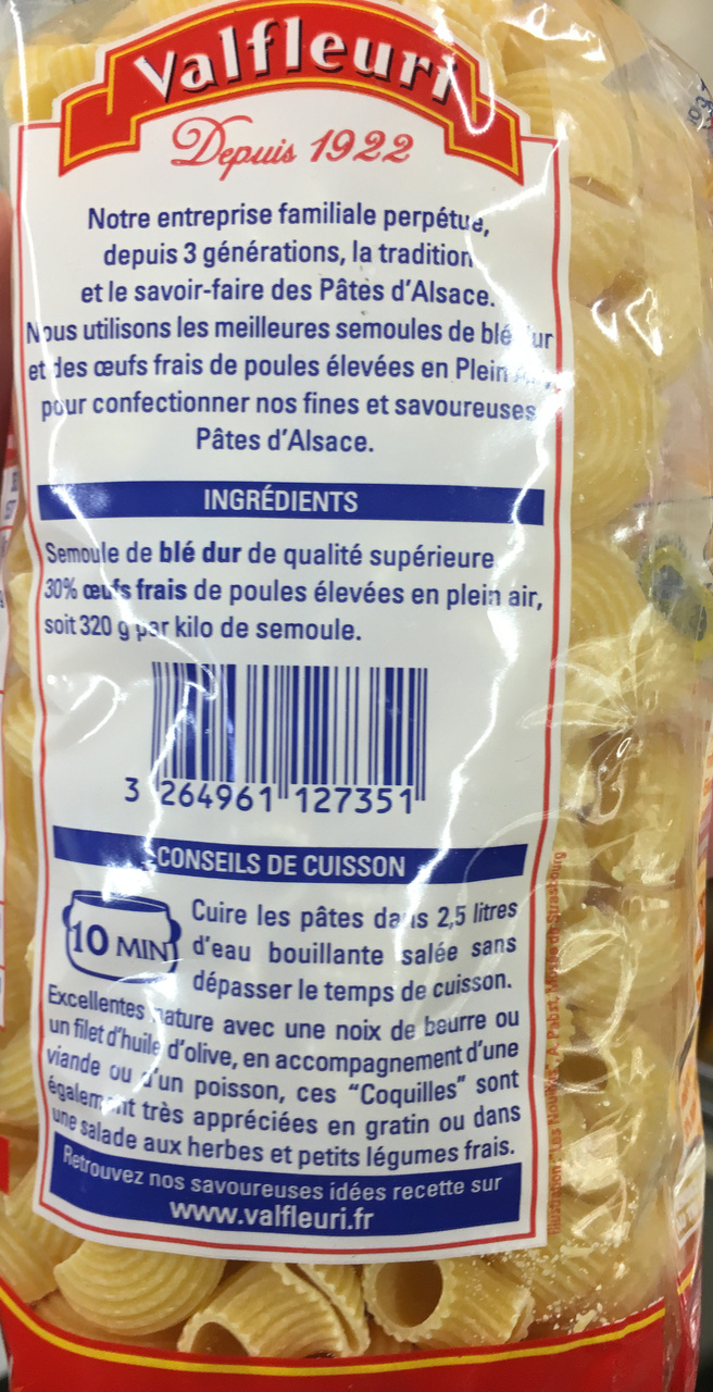 Coquilles Pâtes d'Alsace