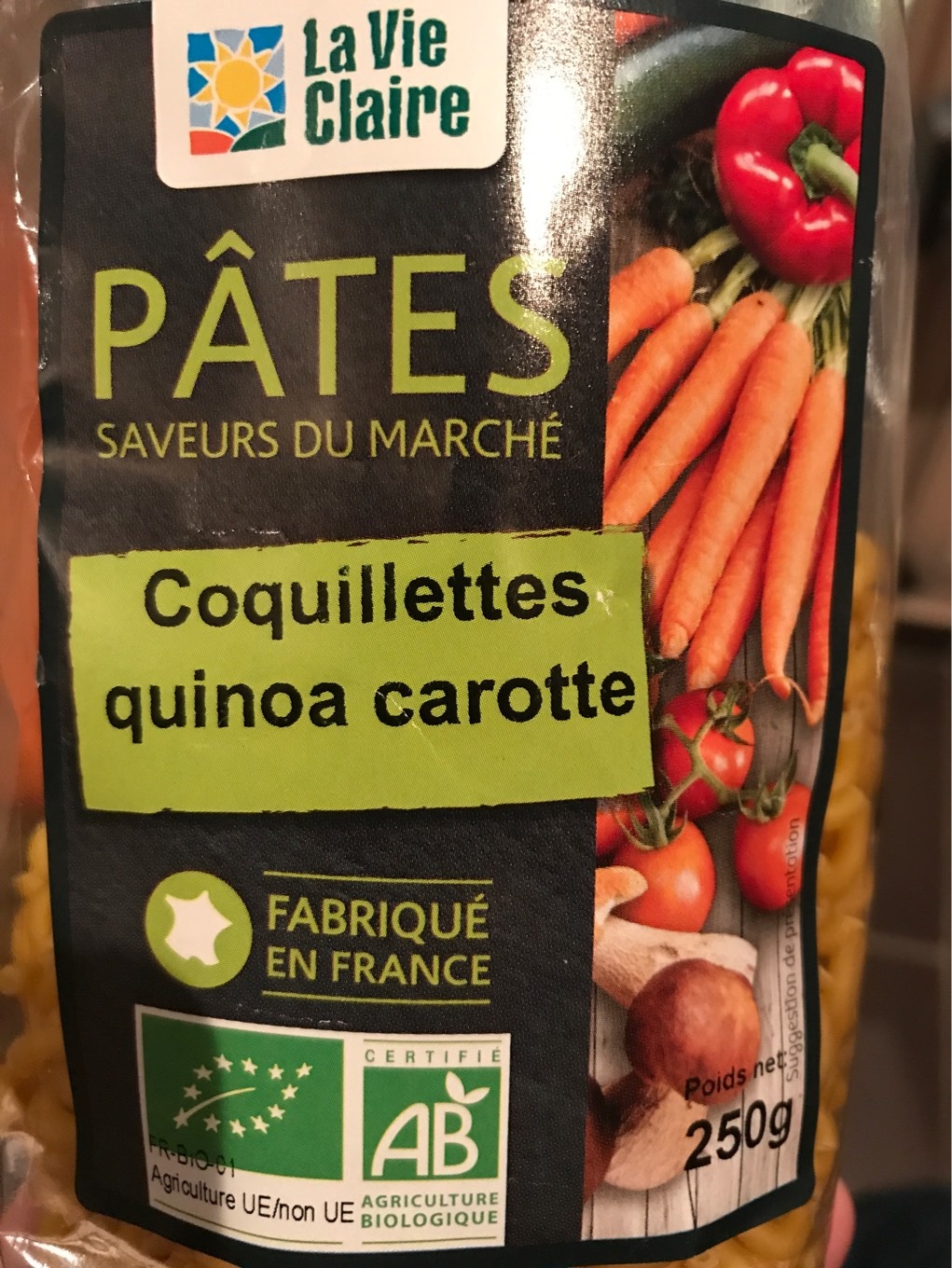 Coquillettes quinoa carotte