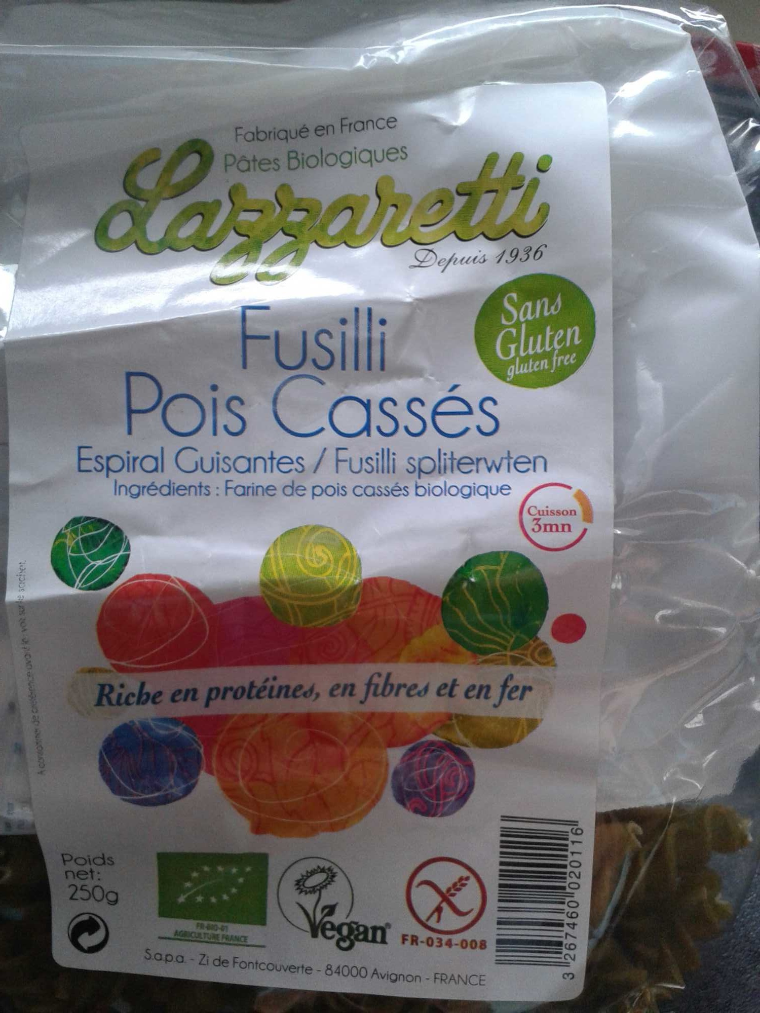 Fusilli aux Pois Cassés