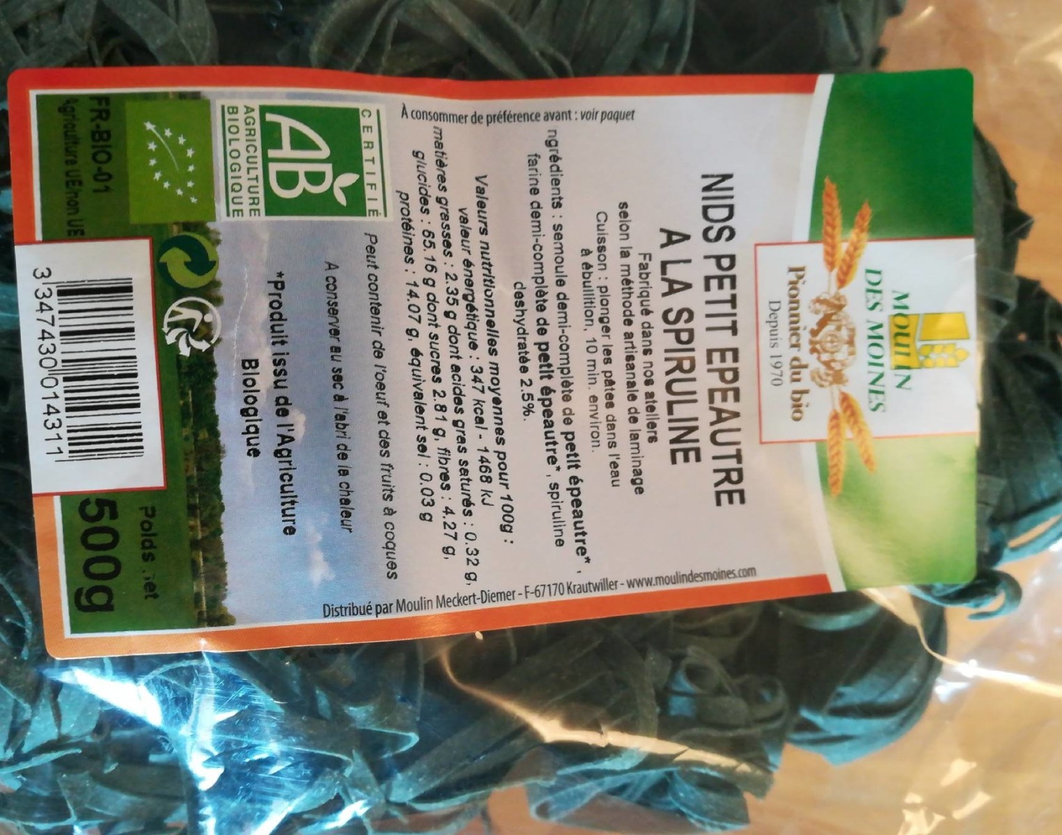 Nids petit épeautre à la spiruline