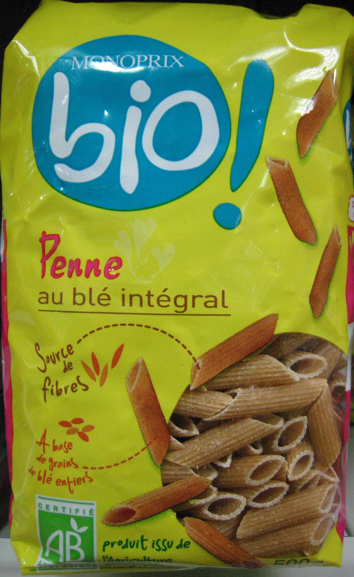 Penne au blé intégral Bio