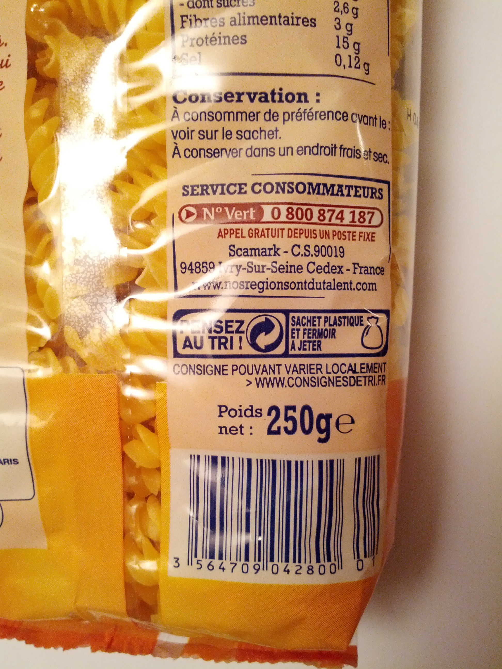 Pâtes d'Alsace Torsades (7 Œufs Frais par kilo de semoule)