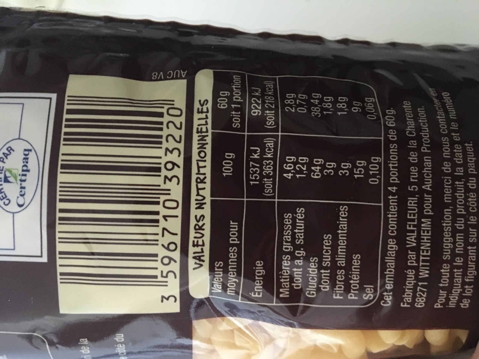 Coquillettes pâtes d'Alsace IGP aux 7 œufs frais