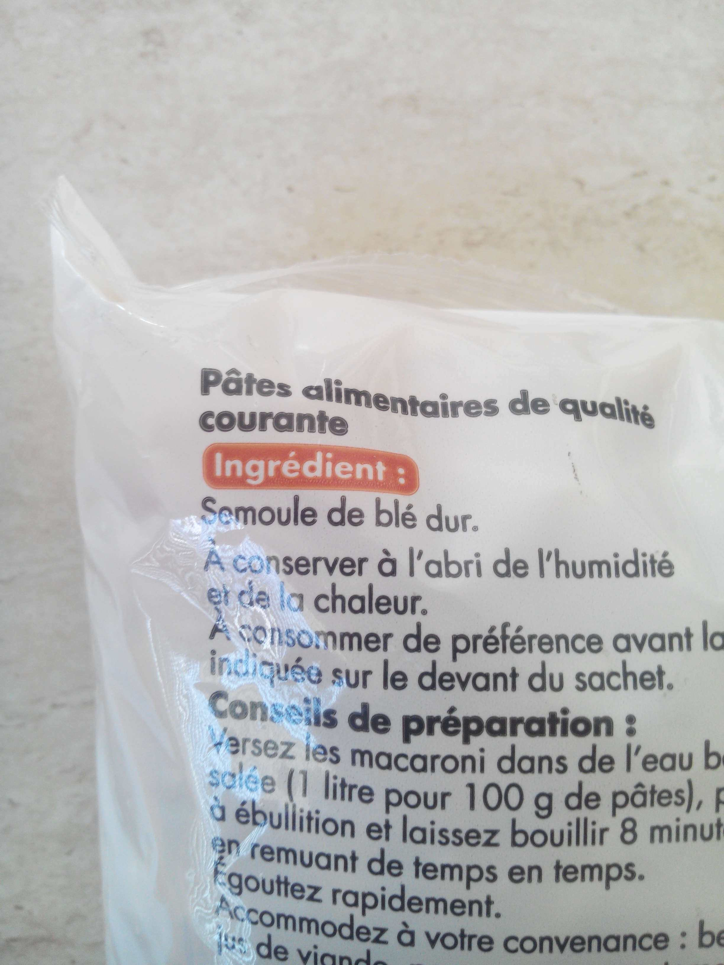 Macaroni coupés