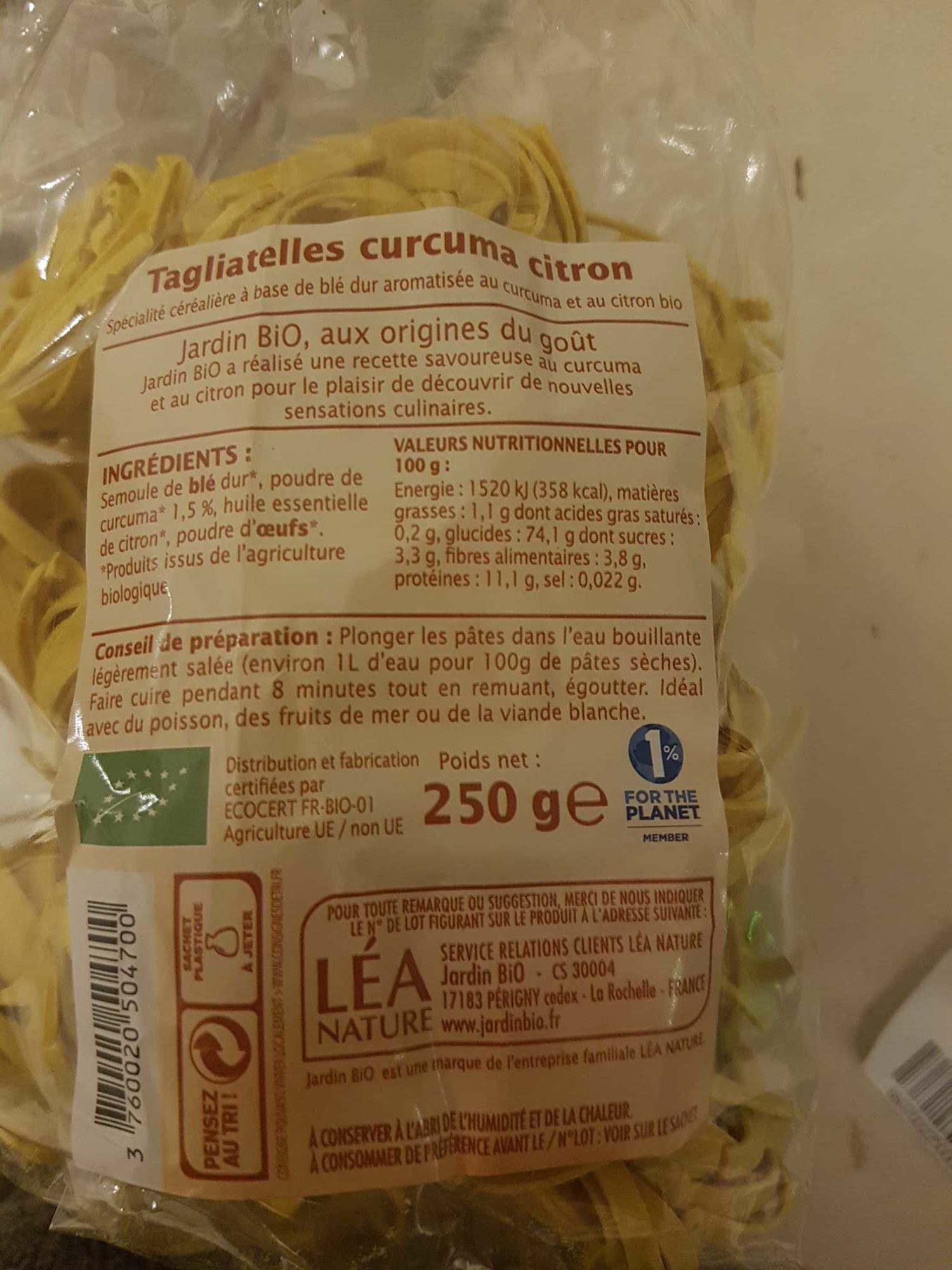 Tagliatelles Curcuma Citron
