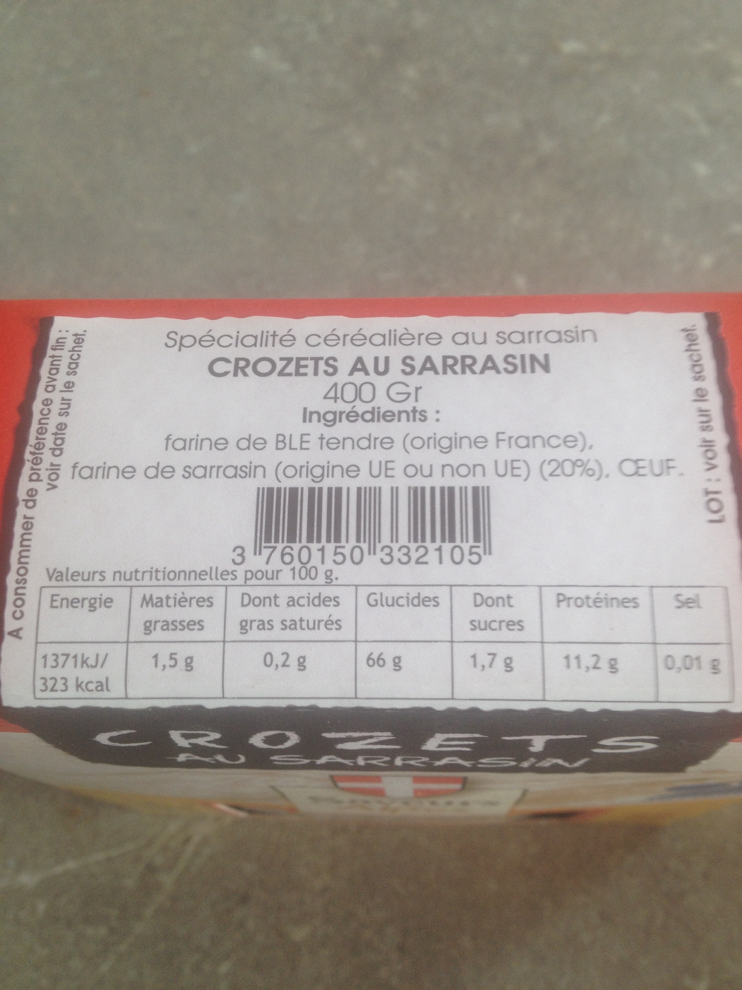 Crozets au sarrasin