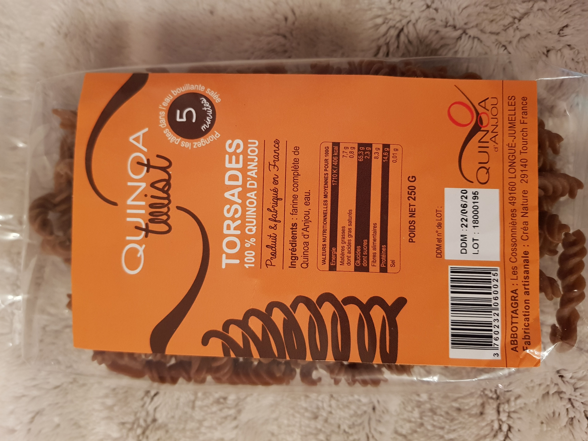 Torsades 100% Quinoa d'Anjou
