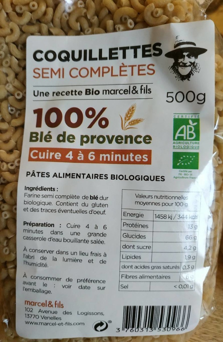 Coquillettes semi complètes
