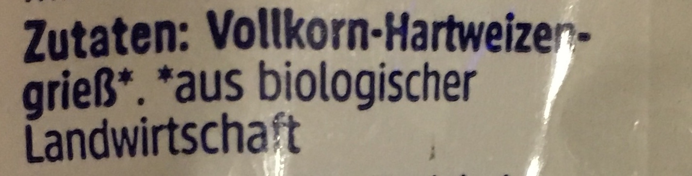 Vollkorn Spaghetti 100% Hartweizen