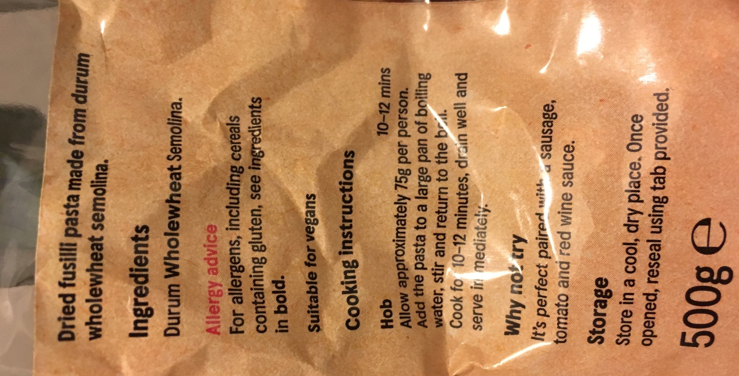 WHOLEWHEAT FUSILLI