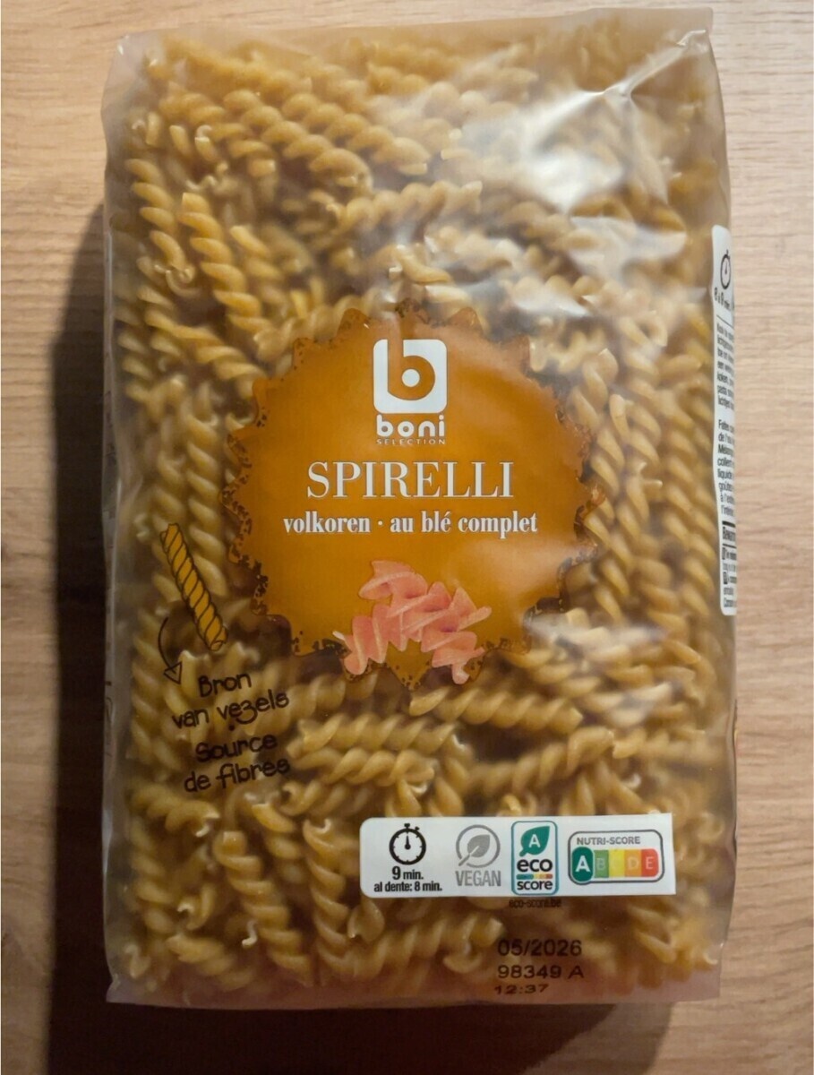 Volkoren spirelli