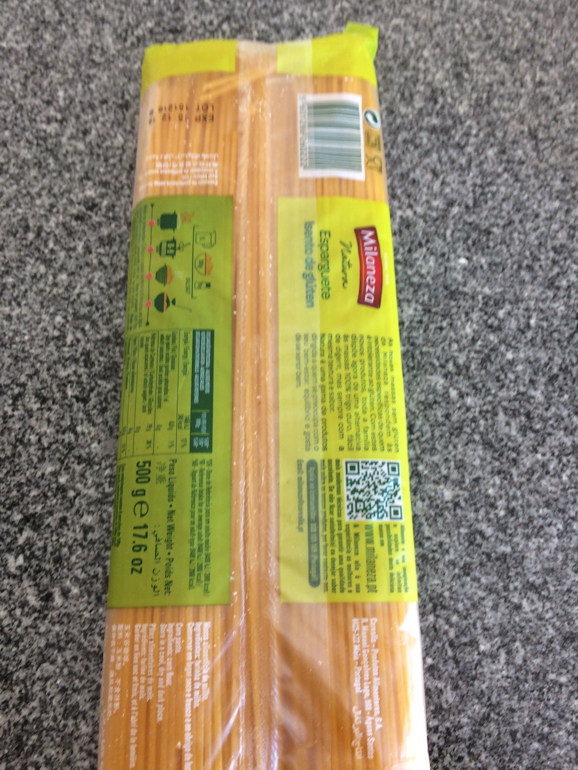 Spaguetti Milaneza sans gluten