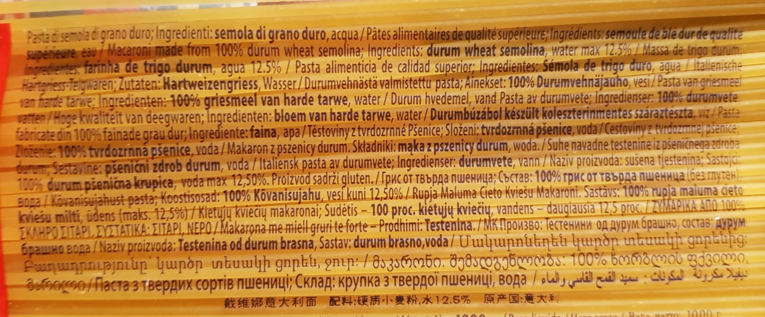 Durum spaghetti Macaroni