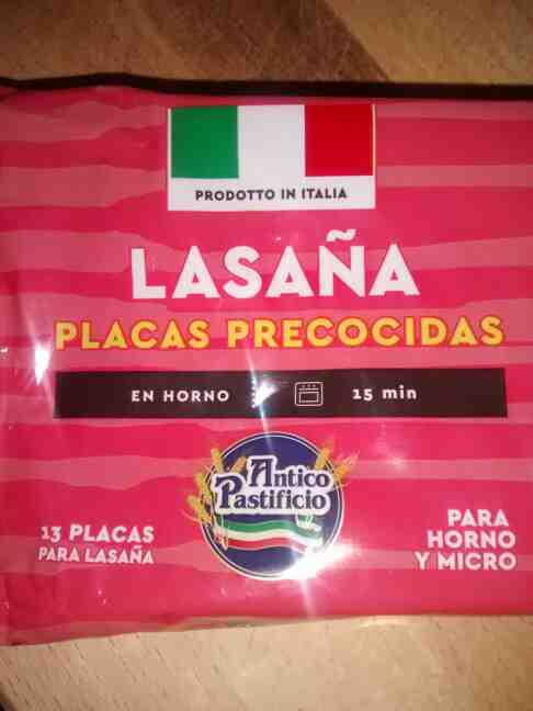 Lasaña placas precocidas