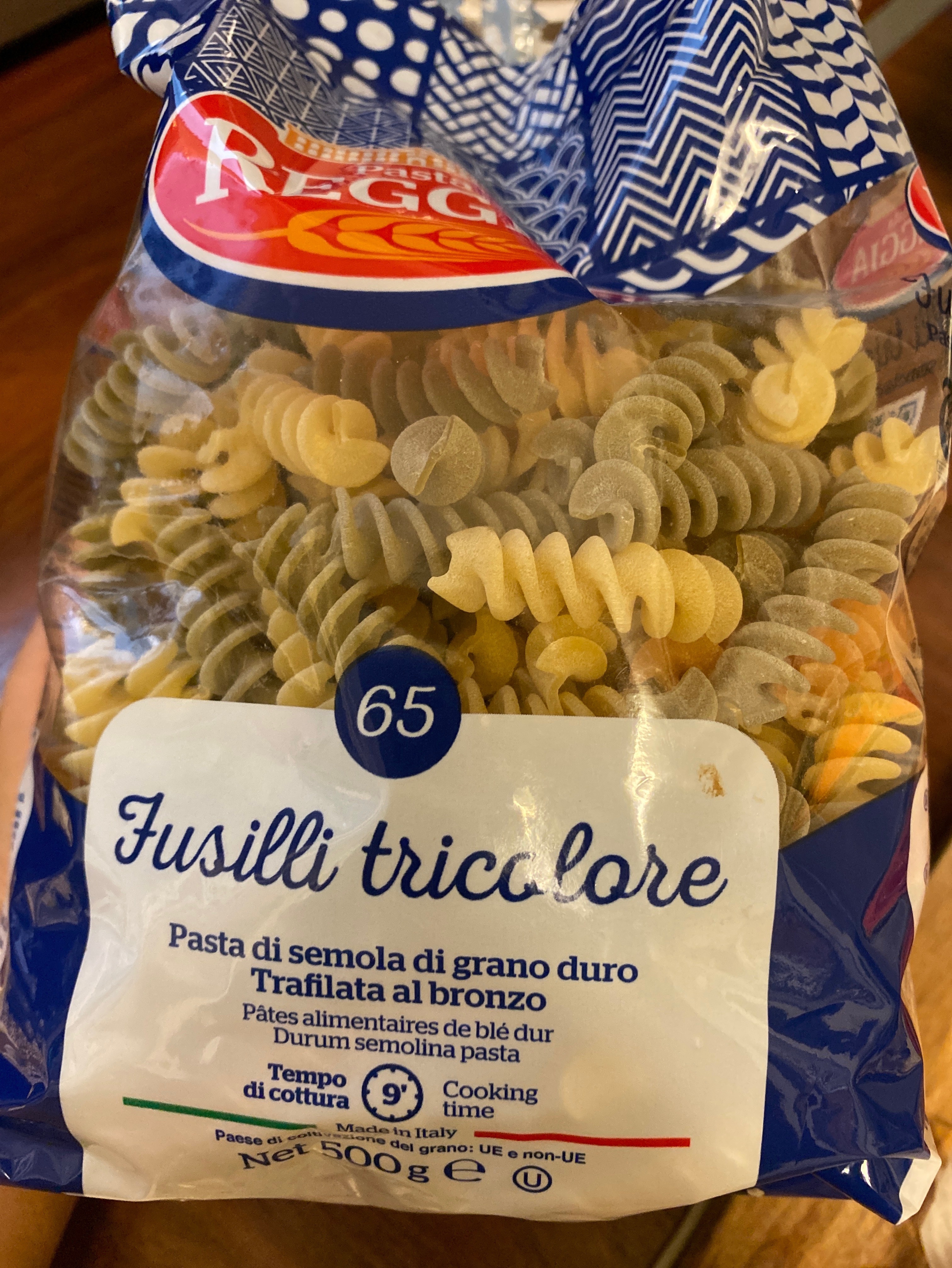 Fusilli tricolore
