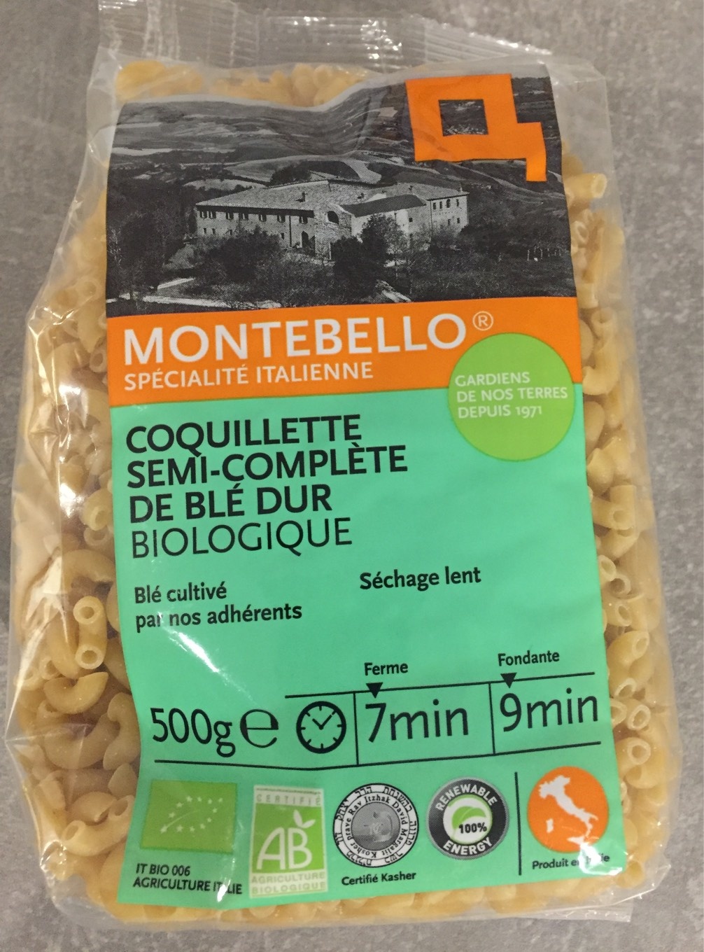 Coquillette semi-Complète de blé dur biologique