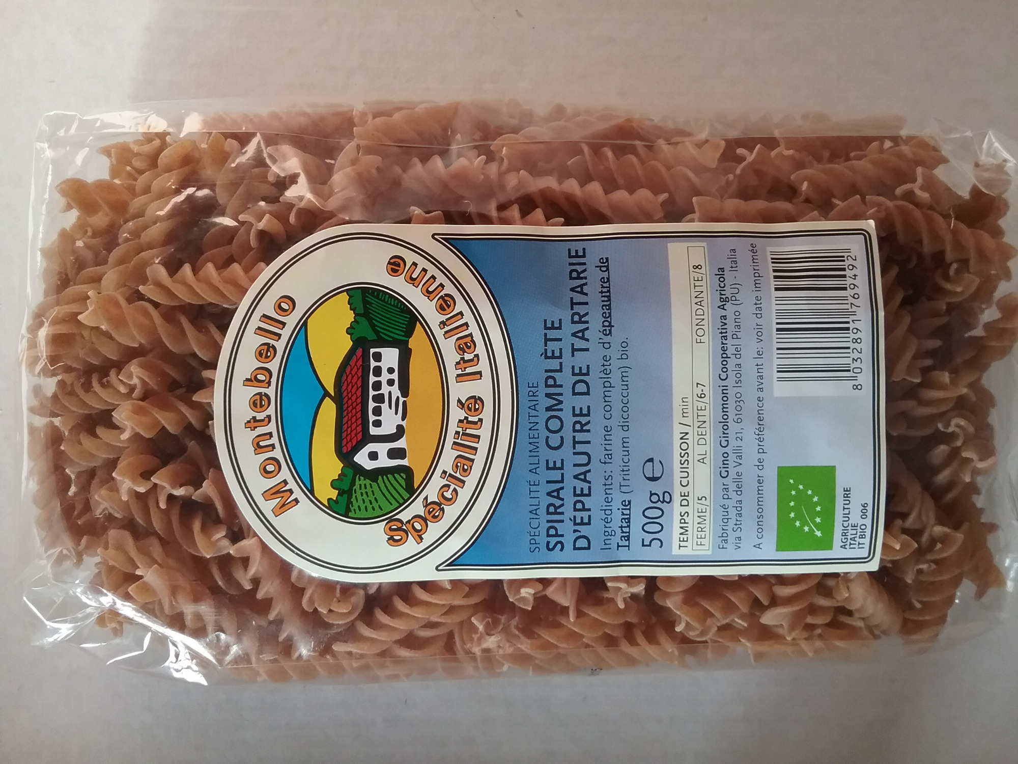 Spirale complète d'épeautre de Tartarie Bio