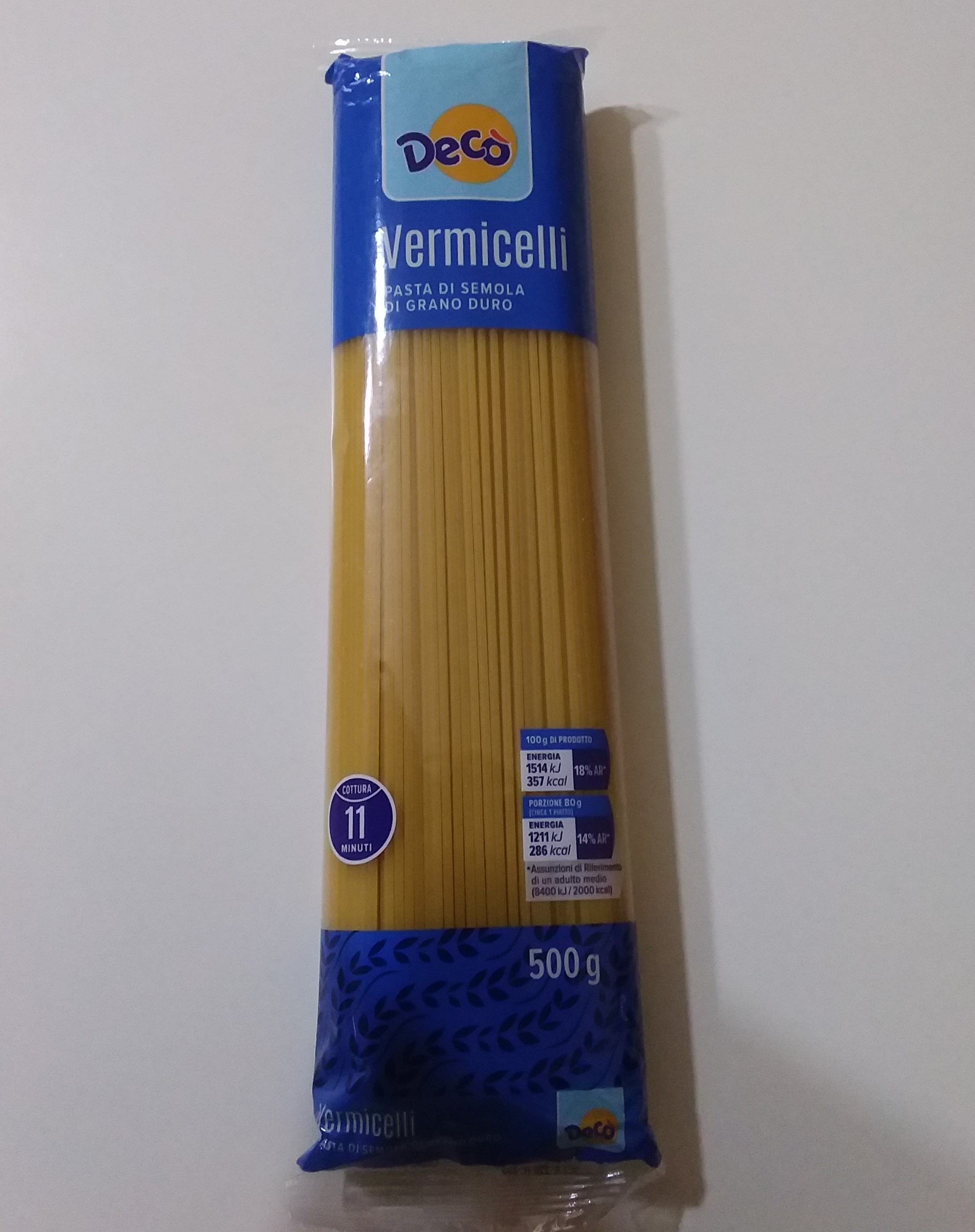 Vermicelli  pasta di semola di grano duro