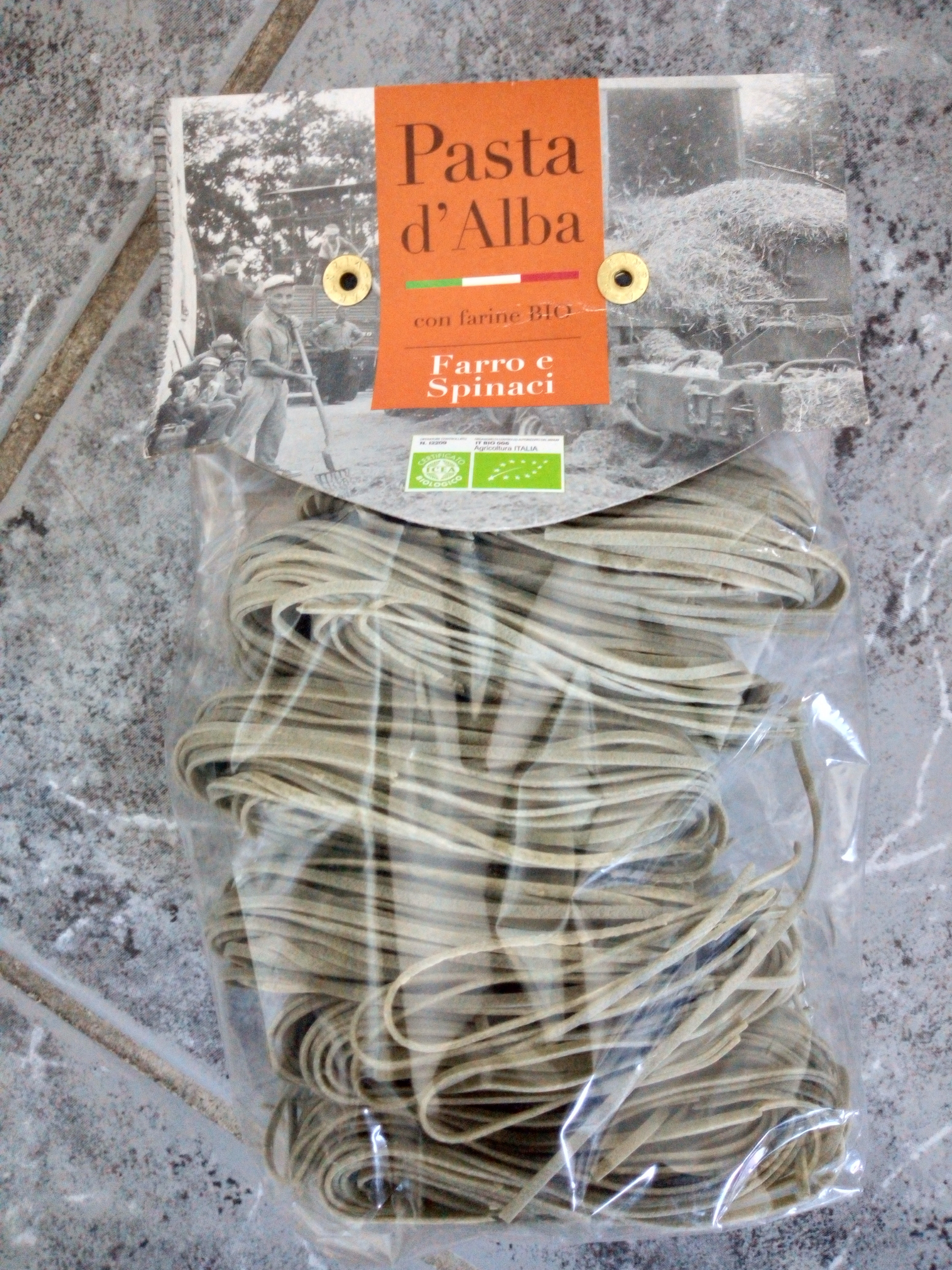 Tagliolini d'épeautre et épinards