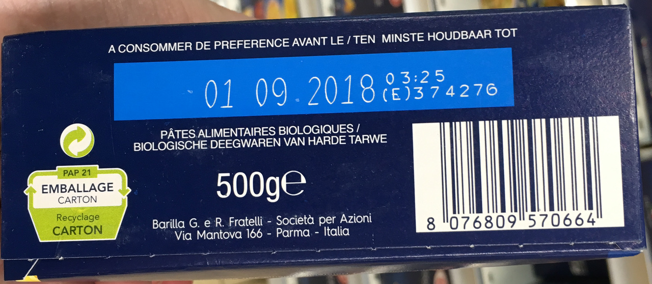Barilla pates coquillettes bio 500g