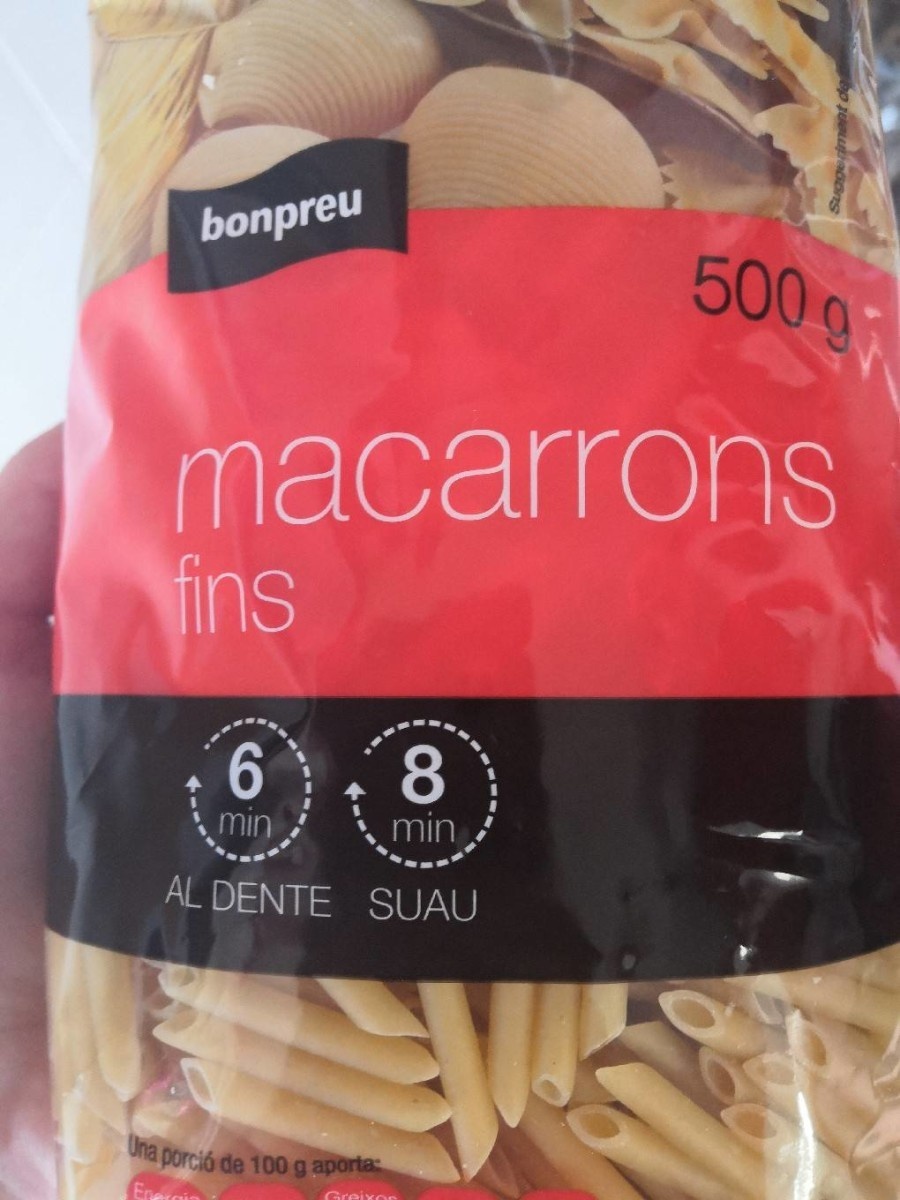 Macarrones finos