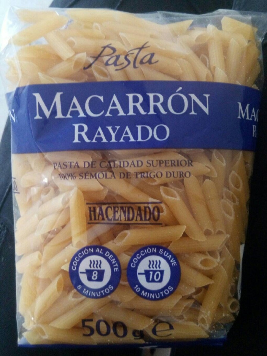 Macarrón rayado