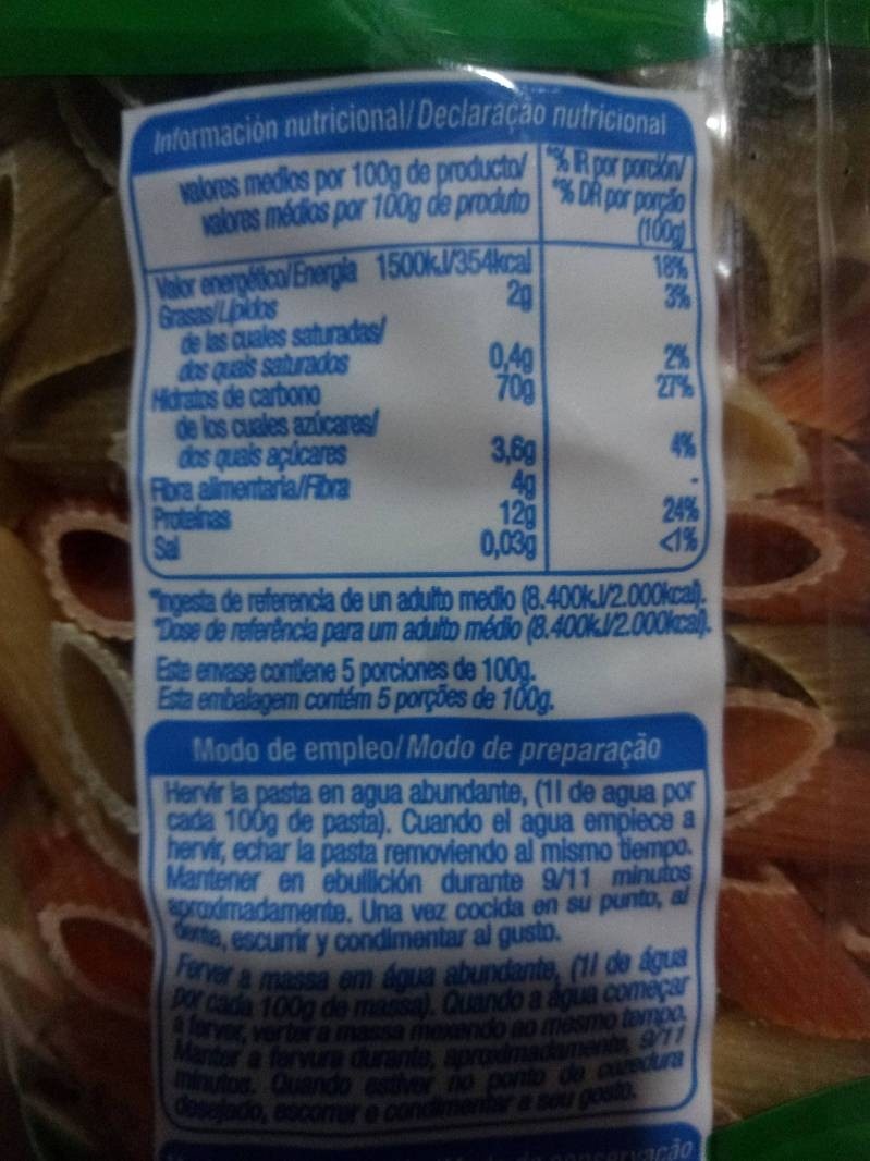 Macarrón con vegetales