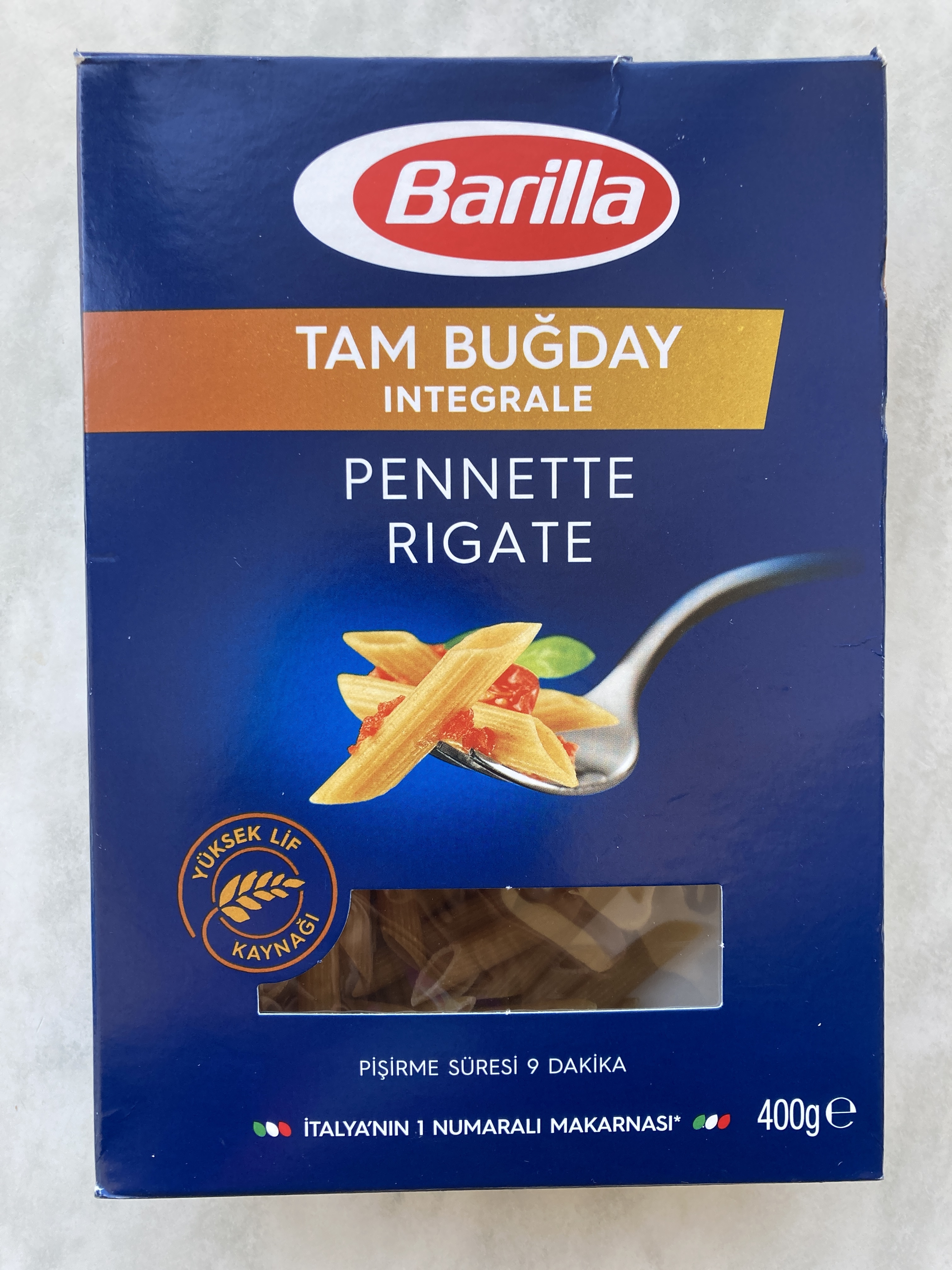 Tam buğday kalem makarna